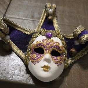 Purple and Gold Jester Mask